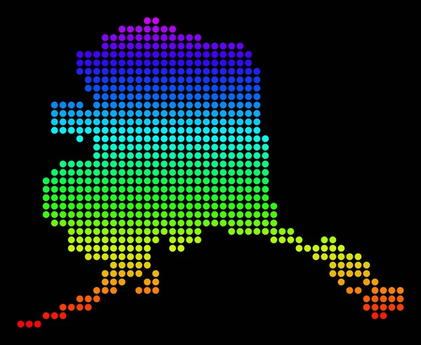 Noktalı piksel spektrum Alaska harita — Stok Vektör