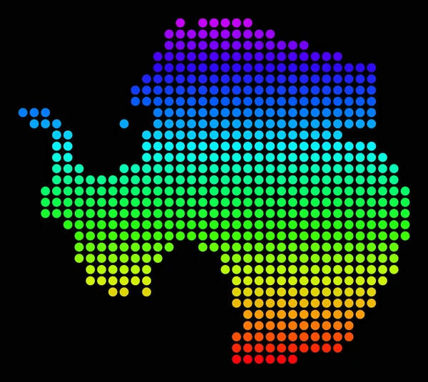 Tečkovaný Pixel spektra Antarktidy mapa — Stockový vektor