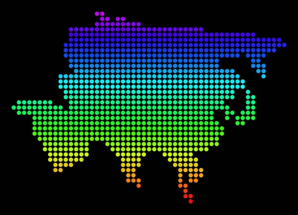 Διάστικτο Pixel φάσματος Ασία Χάρτης — Διανυσματικό Αρχείο