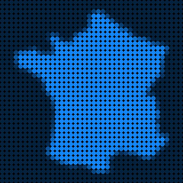 Gepunktete Pixelkarte Frankreich — Stockvektor