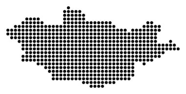 Noktalı piksel Moğolistan Haritası