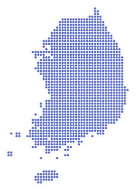 Noktalı piksel Güney Kore Haritası