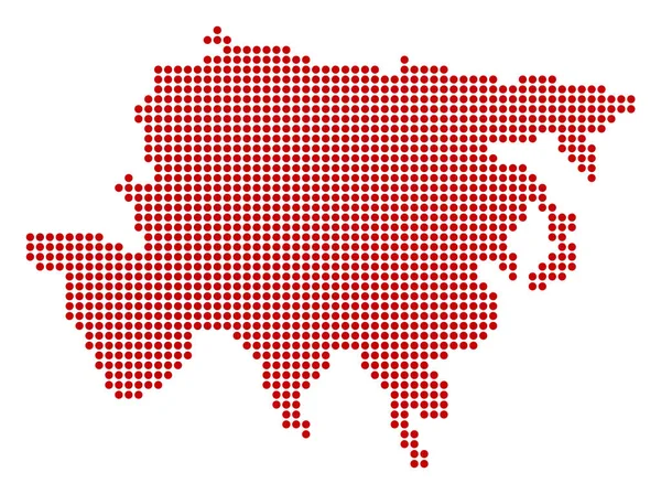 Prickade Pixel Asien karta — Stock vektor