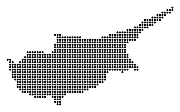 Pixel punteggiato Cipro Mappa dell'isola — Vettoriale Stock