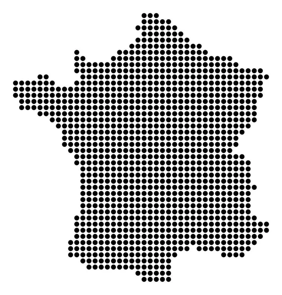 Pontozott Pixel Franciaország Térkép — Stock Vector
