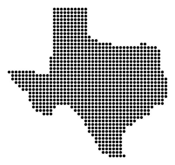 Mapa pontilhado do Pixel Texas — Vetor de Stock