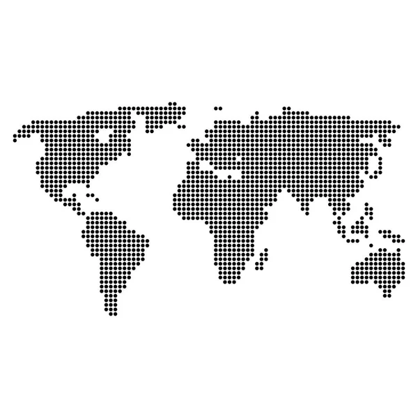 Mapa Mundial do Pixel pontilhado —  Vetores de Stock