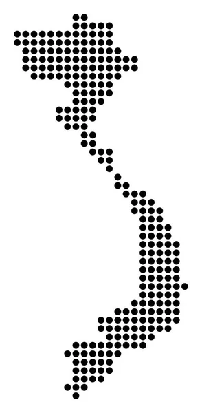 Mapa de Dotted Pixel Vietnam — Archivo Imágenes Vectoriales