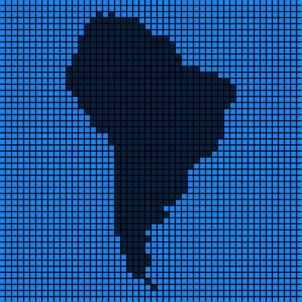 Mapa de Dotted Pixel América del Sur — Archivo Imágenes Vectoriales