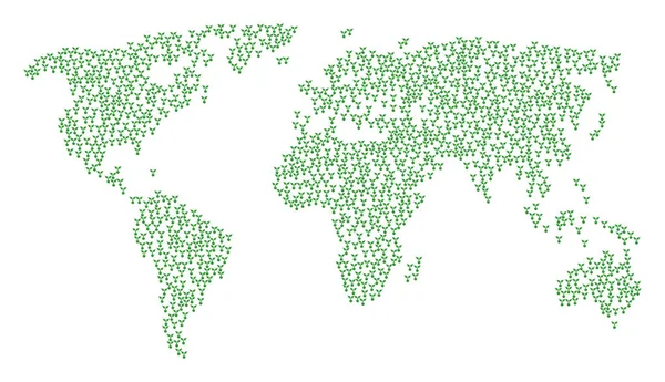 Mapa del mundo Collage of Seed Sprout Iconos — Archivo Imágenes Vectoriales