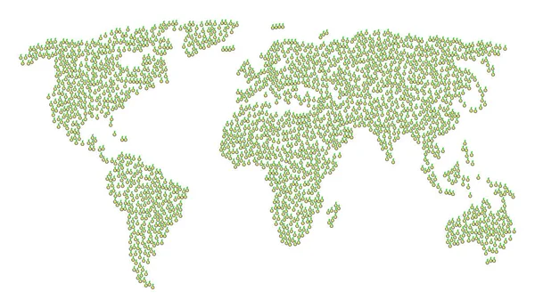 Mapa del mundo Collage of Seed Sprout Iconos — Archivo Imágenes Vectoriales