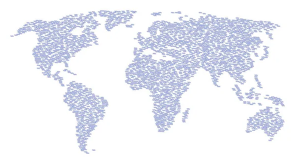 Mapa do Mundo Mosaico dos Ícones das Ondas Sinusóides — Vetor de Stock