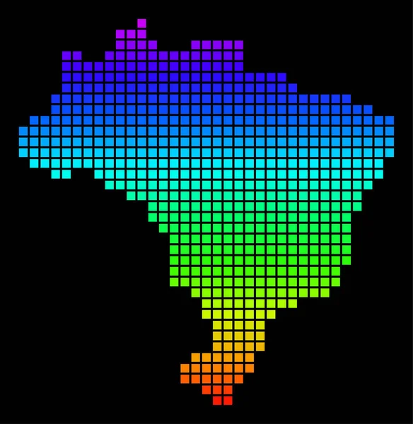 Spektrum-Pixel-gepunktete Brasilien-Karte — Stockvektor