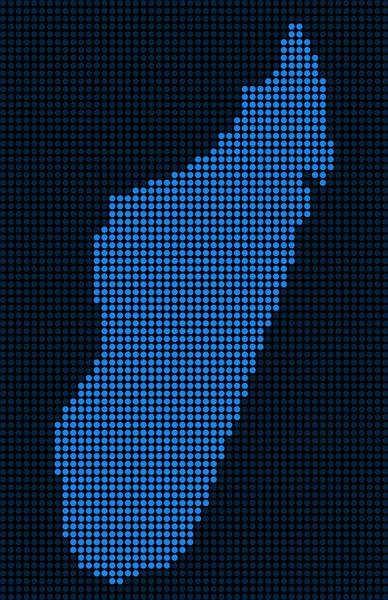 Punkt-Pixel-Madagaskar-Inselkarte — Stockvektor