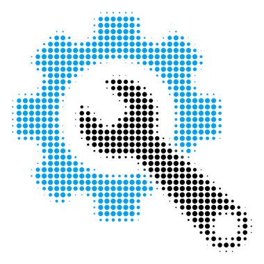 Dişli ve İngiliz anahtarı noktalı resim simgesini