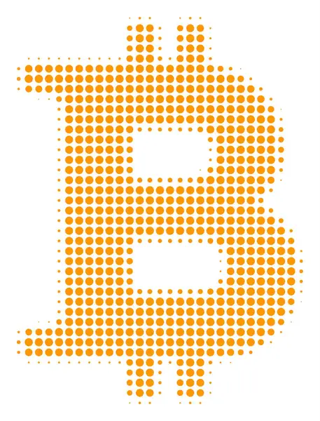 Bitcoin Halftone-pictogram — Stockvector
