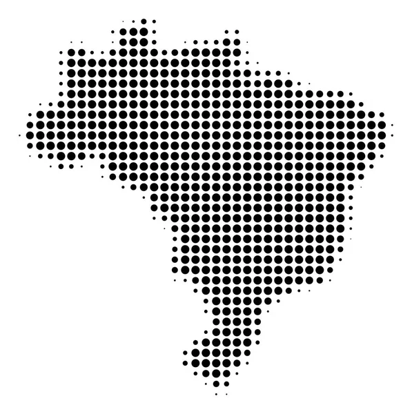 Brasil Mapa Halftone Icono — Archivo Imágenes Vectoriales