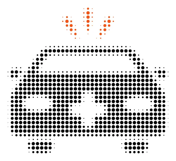 Icono de medio tono de coche de emergencia — Archivo Imágenes Vectoriales