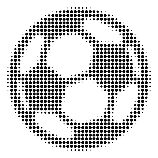 Fotbalový míč polotónů ikona — Stockový vektor