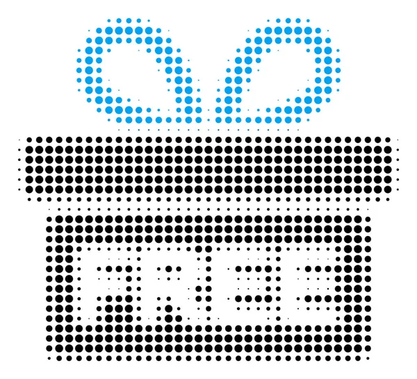 Free Gift Halftone Icon — Stock Vector