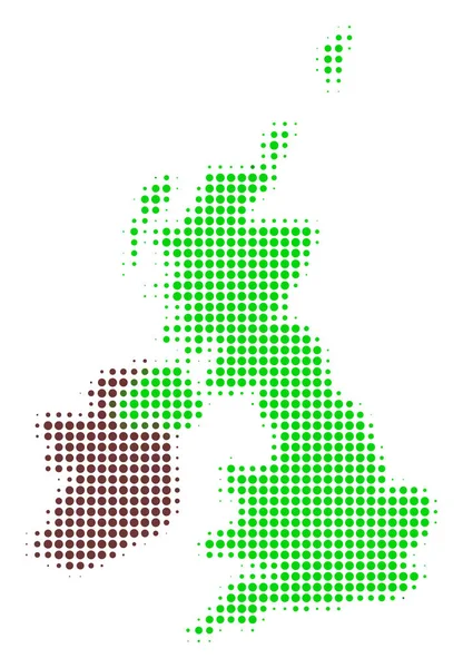 Gran Bretaña e Irlanda Mapa Halftone icono — Vector de stock