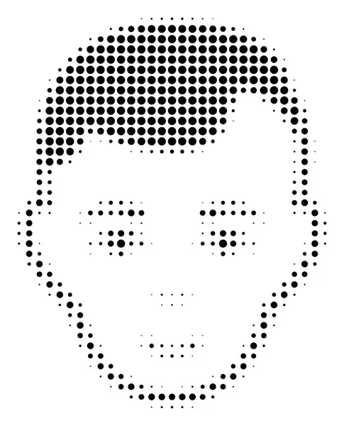 Ícone de meio-tom de cabeça de homem — Vetor de Stock