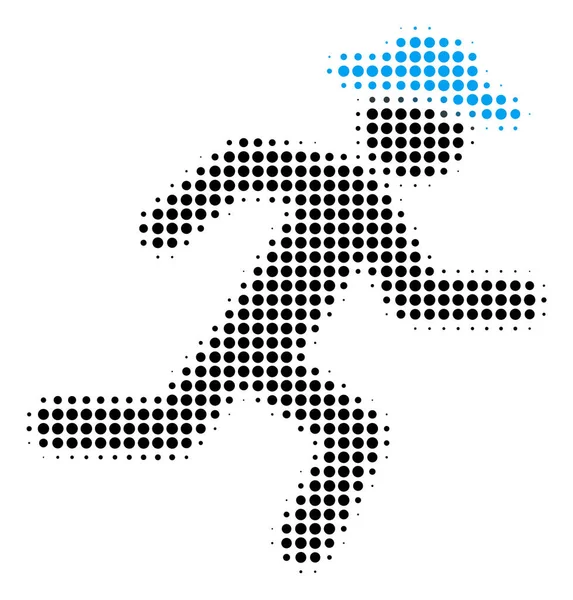 Correr Caballero Halftone Icono — Archivo Imágenes Vectoriales