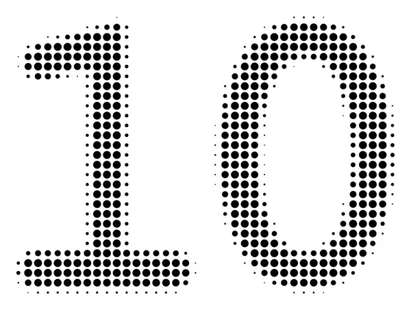 Tíz számjegy szöveg-félárnyék ikon — Stock Vector