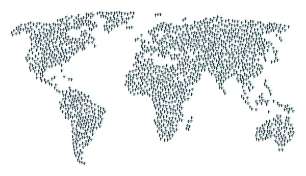 Mapa do Mundo Mosaico dos Artigos Médicos —  Vetores de Stock