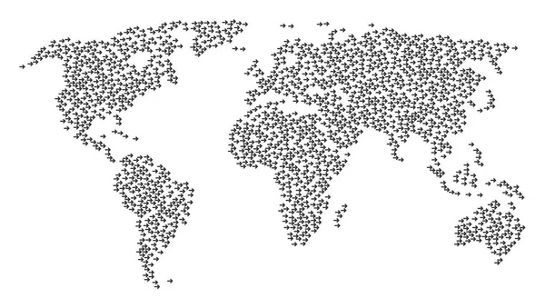 Мировая карта Коллаж икон стрелки вправо — стоковый вектор
