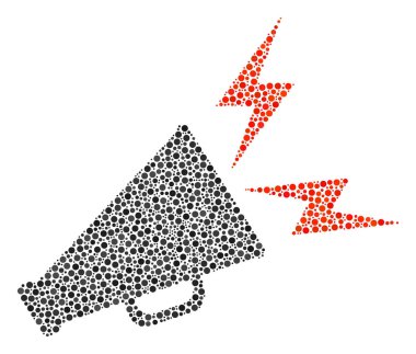 Küçük daire uyarı megafon kolaj