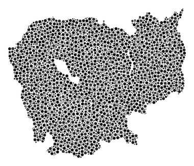 Kamboçya Haritası mozaik nokta