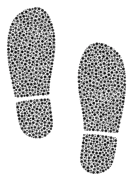 Boot Footprints Composition of Dots — Stock Vector