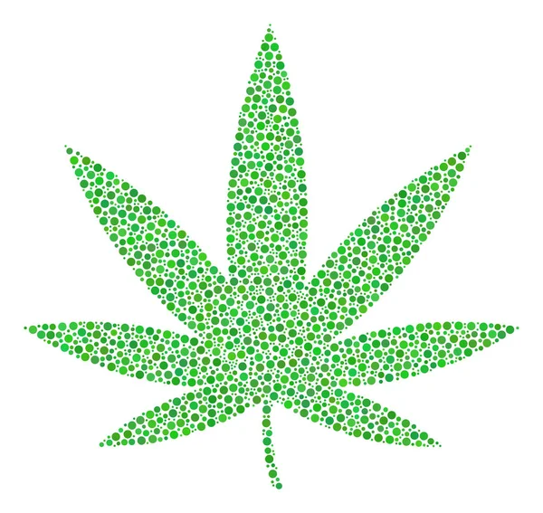 Cannabis Collage van kleine cirkels — Stockvector