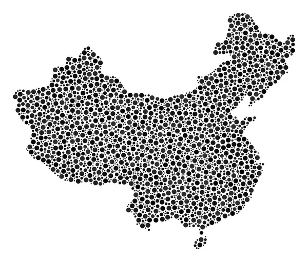 Chiny Mapa skład kropek — Wektor stockowy