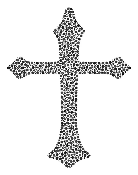 Croix chrétienne Composition des points — Image vectorielle