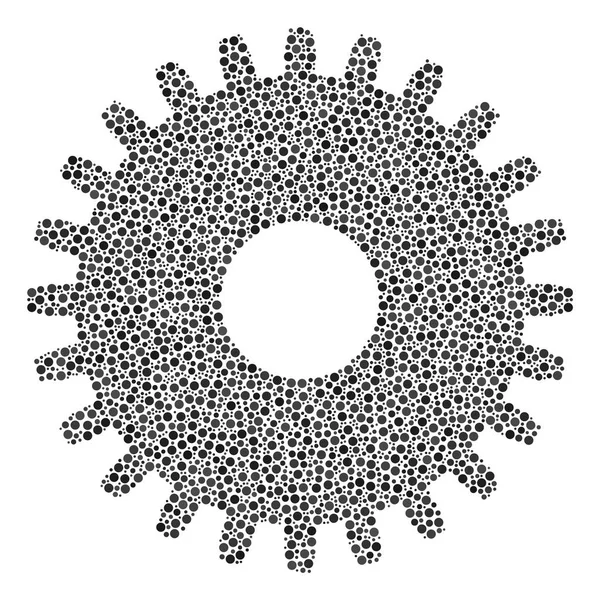 Roue dentelle Mosaïque de petits cercles — Image vectorielle