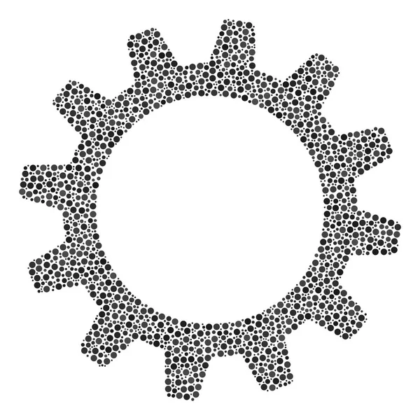 Composição Cogwheel de pontos — Vetor de Stock