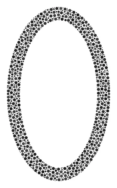 Ellipse de contour Collage de petits cercles — Image vectorielle