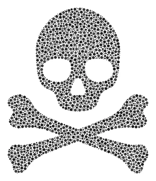 Cráneo de la muerte Composición de círculos pequeños — Archivo Imágenes Vectoriales