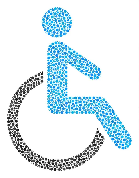 Disabled Person Composition of Dots — Stock Vector