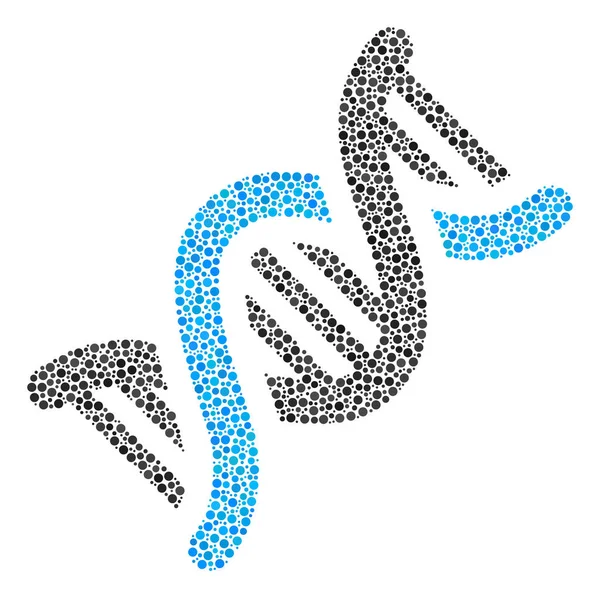 Composizione a spirale di DNA dei punti — Vettoriale Stock