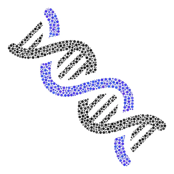 Спиральный коллаж ДНК малых кругов — стоковый вектор