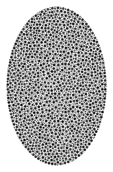 Collage de elipse llena de pequeños círculos — Vector de stock