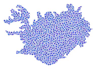 İzlanda harita kompozisyon nokta