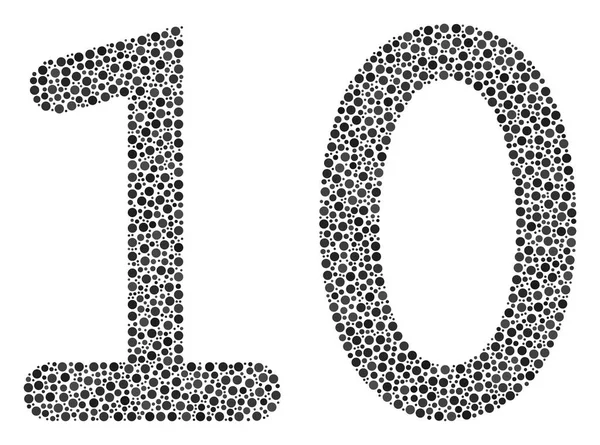 Diez dígitos mosaico de texto de puntos — Vector de stock