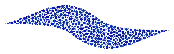 Zusammensetzung kleiner Kreise in Wellenform — Stockvektor