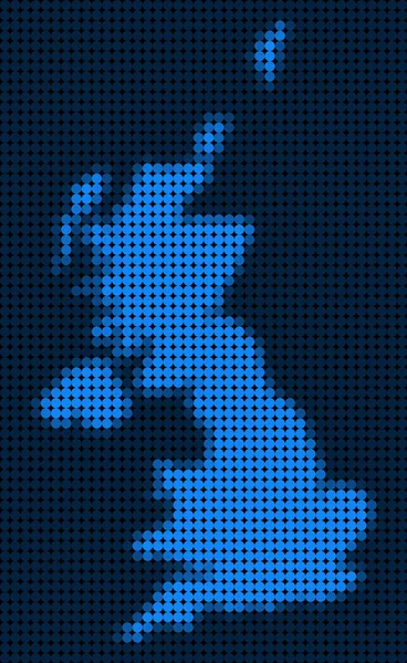 Mapa Wielka Brytania kropkowane pikseli — Wektor stockowy