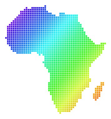 Noktalı piksel spektrum Afrika harita