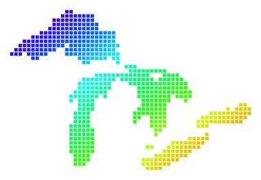 Noktalı piksel spektrum büyük göller Haritası